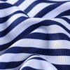 Midnight Blue Men's Casual Striped Long Sleeve Shirt -  and White Vertical Pattern, Button- Collar Design, Non-Stretch Fabric, Suitable for Casual Attire, All Seasons | Fitted Cut