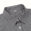 Dim Gray 2025 New Cross-Border Spring And Summer Slim-Fit Black And White Checkered Formal Long-Sleeve Shirt for Men