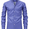 White Smoke Men's Fashion Casual Digital Stripe Long-Sleeve Shirt, Stretch Wrinkle-Resistant Premium Versatile Lightweight Date Shirt