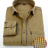 White Smoke 1pc Men'S Casual Plaid Shirt | Long Sleeve, Non-Stretch Fabric, Single Breasted, Left Chest Pocket, Ideal for Daily Commute and Business Casual Occasions