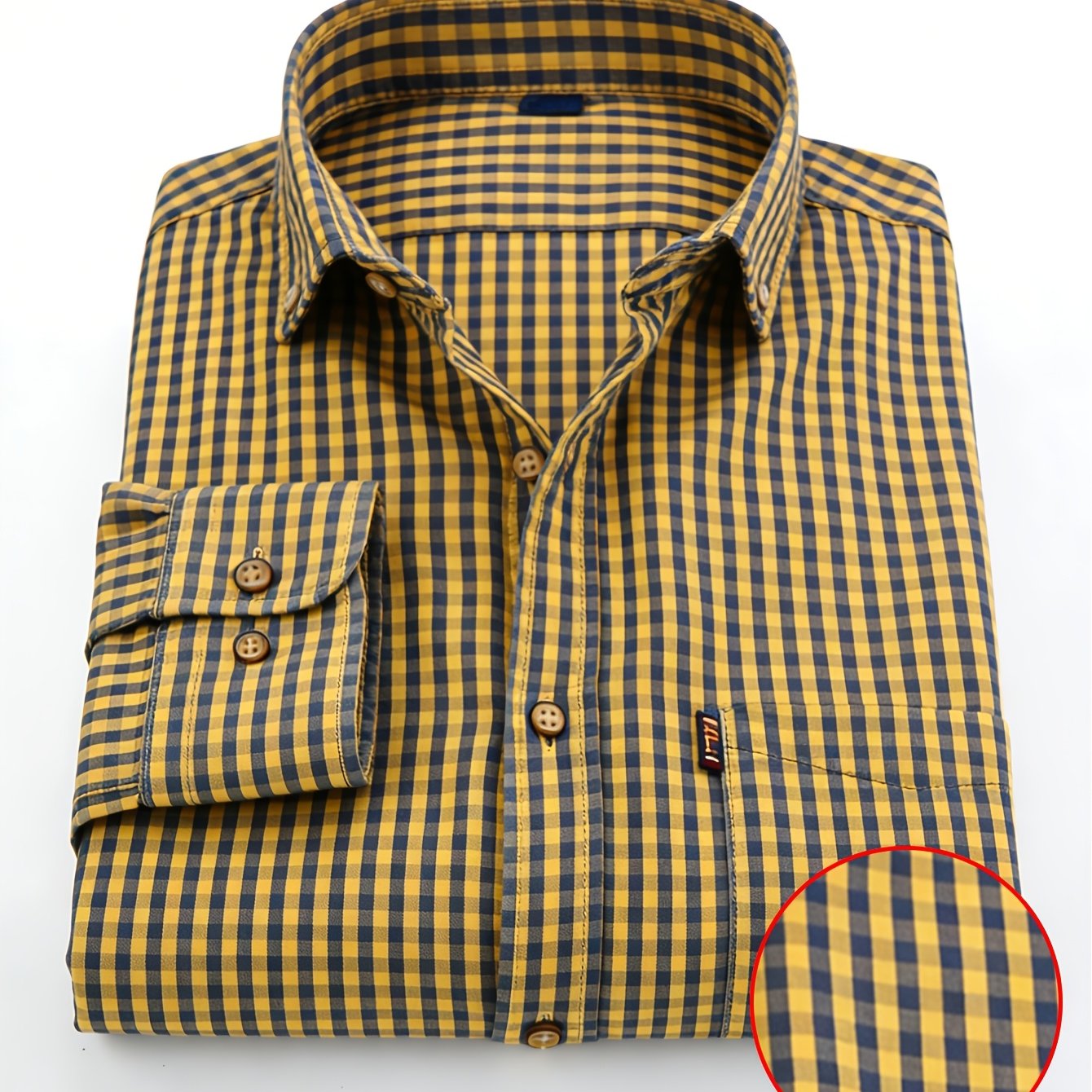 White Smoke 1pc Men'S Casual Plaid Shirt | Long Sleeve, Non-Stretch Fabric, Single Breasted, Left Chest Pocket, Ideal for Daily Commute and Business Casual Occasions