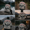 Person wearing a Glacier National Park jacket in various outdoor settings.