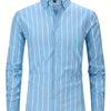 White Smoke Men'S Long-Sleeve Striped Woven Dress Shirt Made of Pure