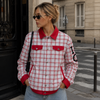 I Love Ohio Plaid Jacket – Trendy Red White Streetwear Game Day Fashion for Women