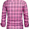 White Smoke Men'S Plaid Long-Sleeve Shirt with 3D Digital Printing, Suitable for Casual Outings, Entertainment, And Gatherings
