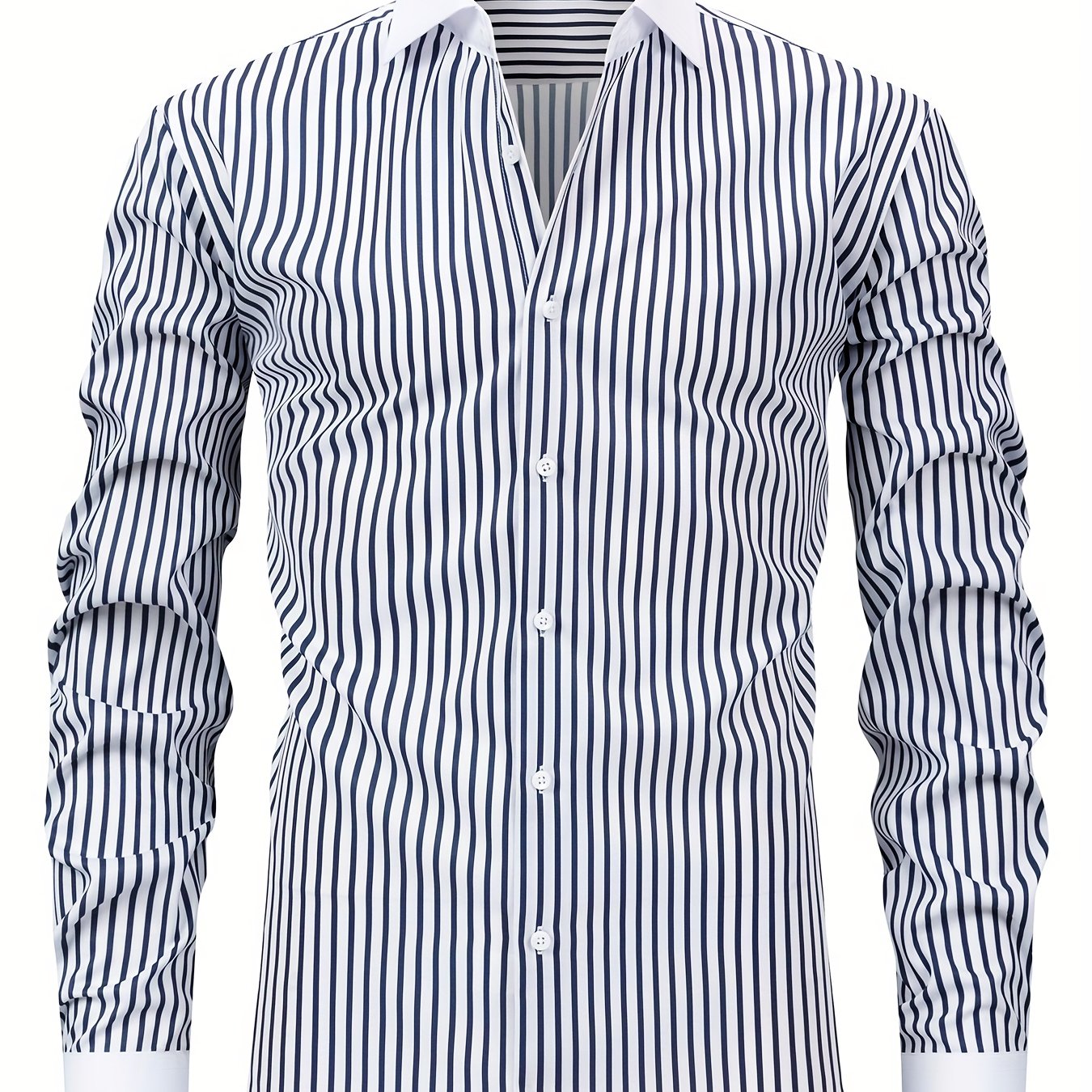 Men'S Osha Collar Color-Blocked Long-Sleeve Shirt, New 2025 Digital Print Striped Business Casual Fashion, Finely Tailored Regular Fit, Breathable And Comfortable Fabric, Trendy And Unique, Perfect As a Holiday Gift for Men'S