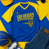 Las Vegas Home Teams Graphic T-Shirt – Blue and Yellow Varsity Style Tee
