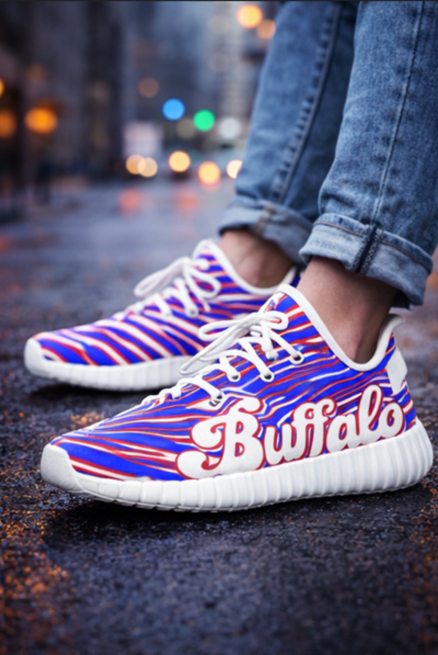 Buffalo Game Day Sneakers – Zebra Football Streetwear Shoes