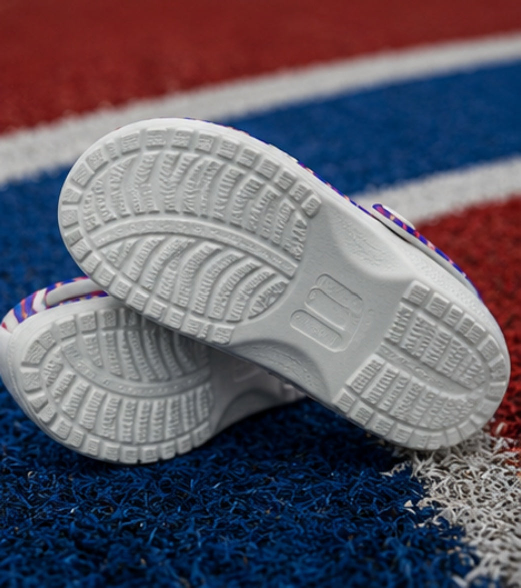 Buffalo Bills Zubaz Children's Hole Shoes – Red Blue White Zebra Game Day Style