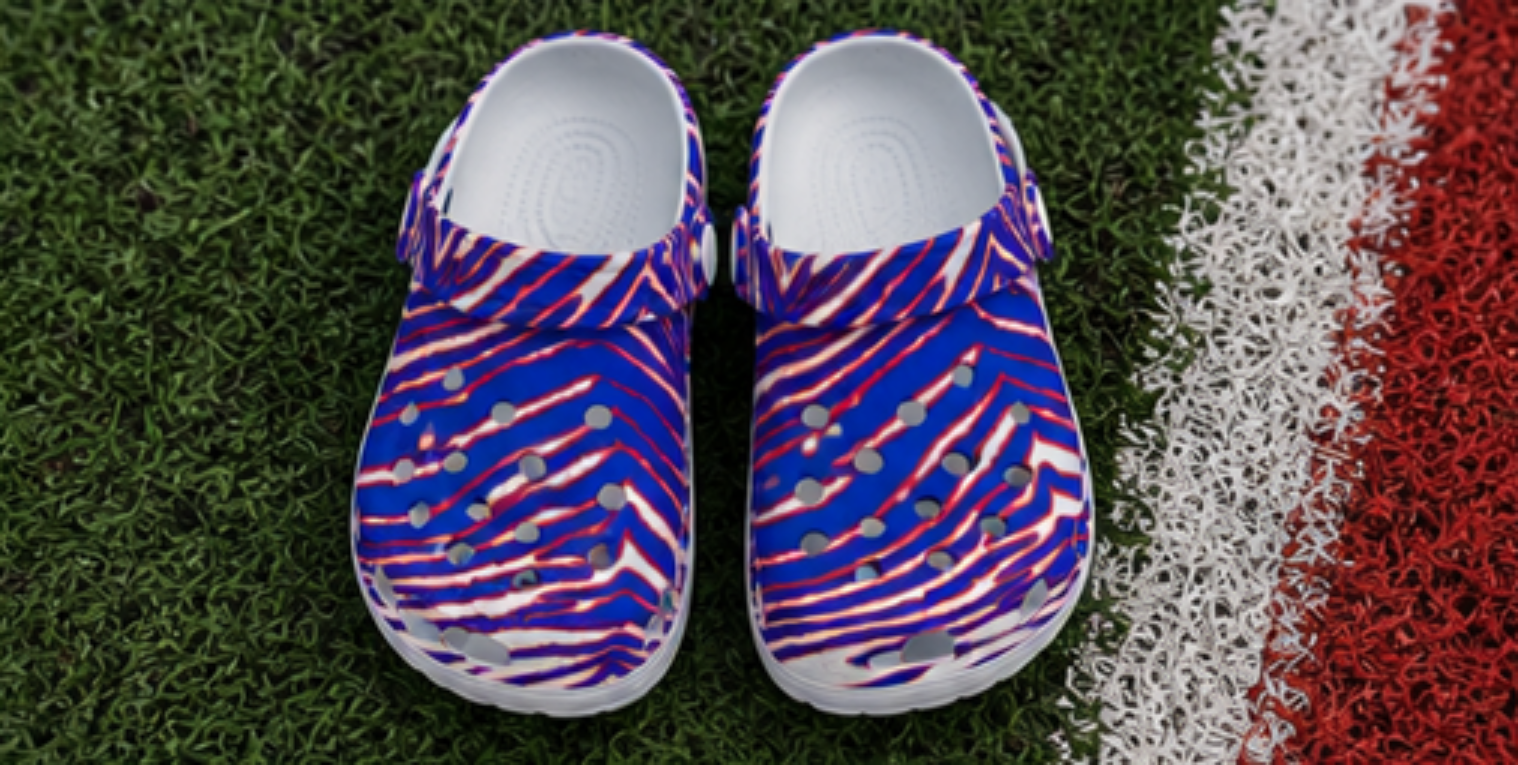 Buffalo Bills Zubaz Children's Hole Shoes – Red Blue White Zebra Game Day Style streetwear fashion product image 6