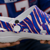 Buffalo Bills Zubaz Children's Hole Shoes – Red Blue White Zebra Game Day Style