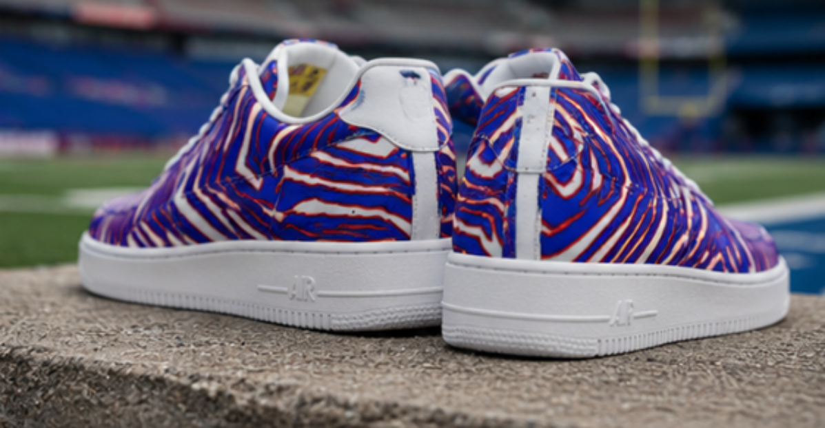 Buffalo Bills Zubaz Men's Air Force Shoes – Red Blue White Zebra Game Day Style