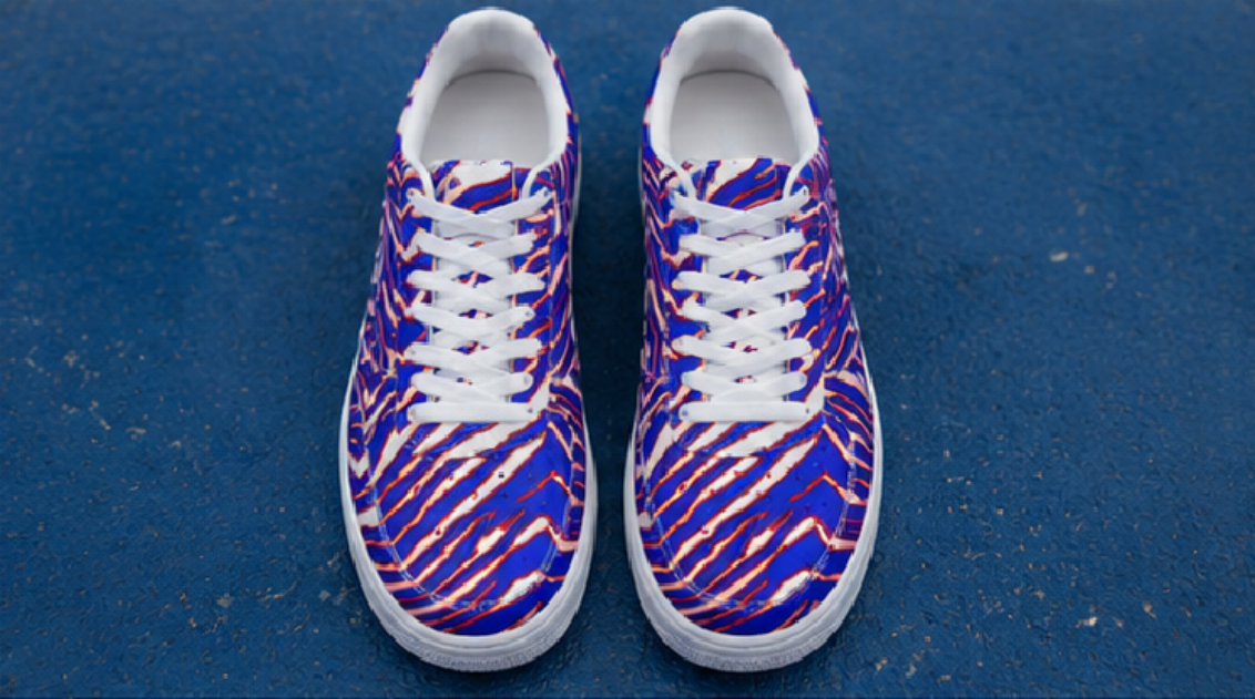 Buffalo Bills Zubaz Men's Air Force Shoes – Red Blue White Zebra Game Day Style streetwear fashion product image 3