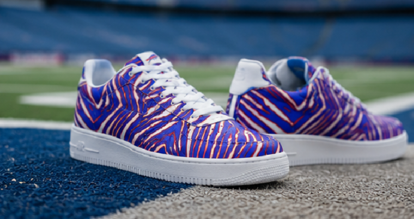 Buffalo Bills Zubaz Men's Air Force Shoes – Red Blue White Zebra Game Day Style streetwear fashion product image 5