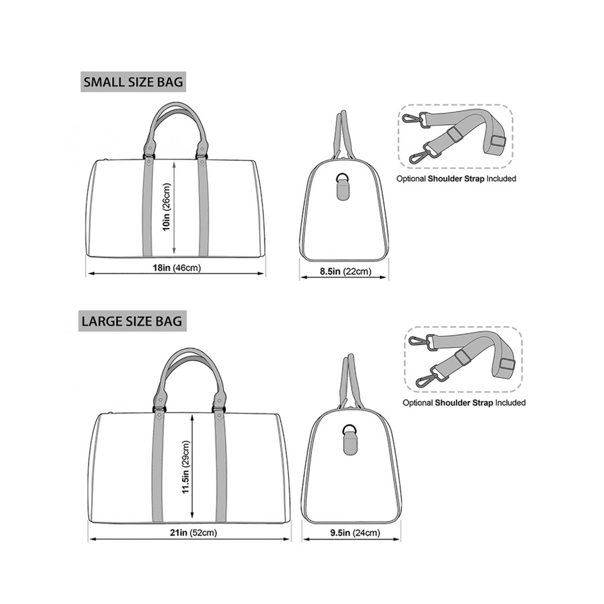 White Smoke Duffle Bag – Red Blue White Zebra Game Day Style