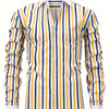 White Smoke Men'S Osha Collar Color-Blocked Long-Sleeve Shirt, New 2025 Digital Print Striped Business Casual Fashion, Finely Tailored Regular Fit, Breathable And Comfortable Fabric, Trendy And Unique, Perfect As a Holiday Gift for Men'S