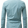White Smoke Plaid Casual Turn- Collar Shirt