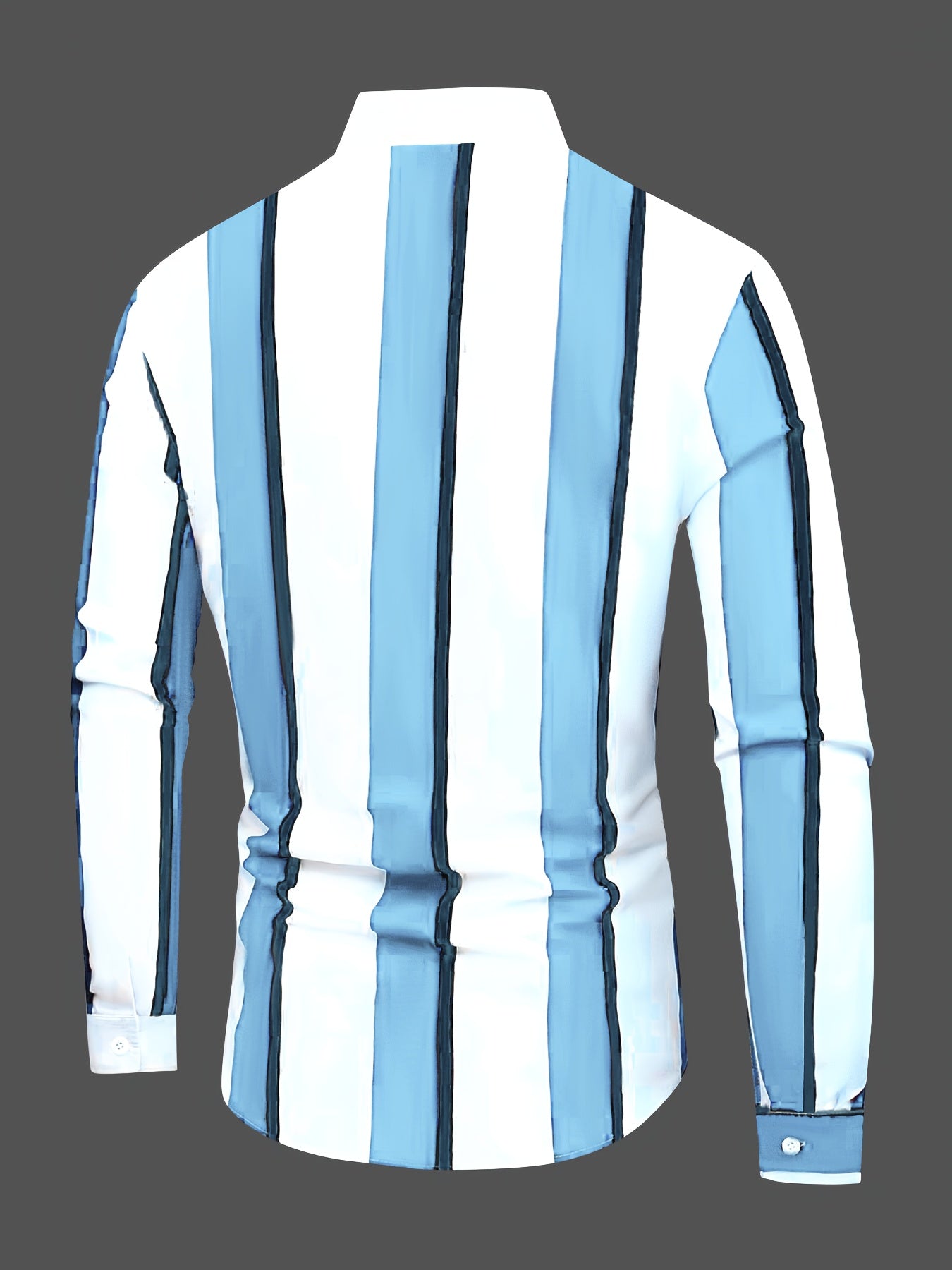 New Men'S Striped Long-Sleeve Business Shirt