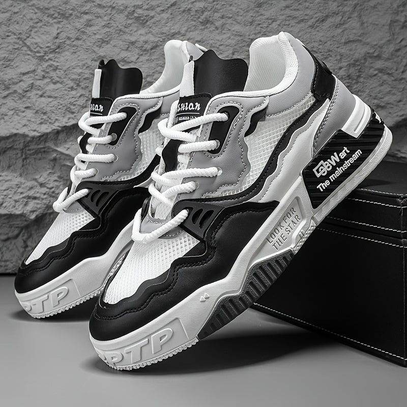 Light Slate Gray Men's Breathable Sneakers for Outdoor Skateboarding, Suitable for All-Season Casual Sports, Fitness Training, Soft-Soled Comfortable Men's Shoes