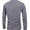 Slate Gray Kingstiger Men's casual slim cotton plaid shirt, Casual Breathable Lapel Button Up Long Sleeve Shirt Top for City Walk Street Hanging Outdoor Activities