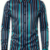 White Smoke Men'S Casual Long-Sleeve Print Shirt, Stylish Classic Striped Top