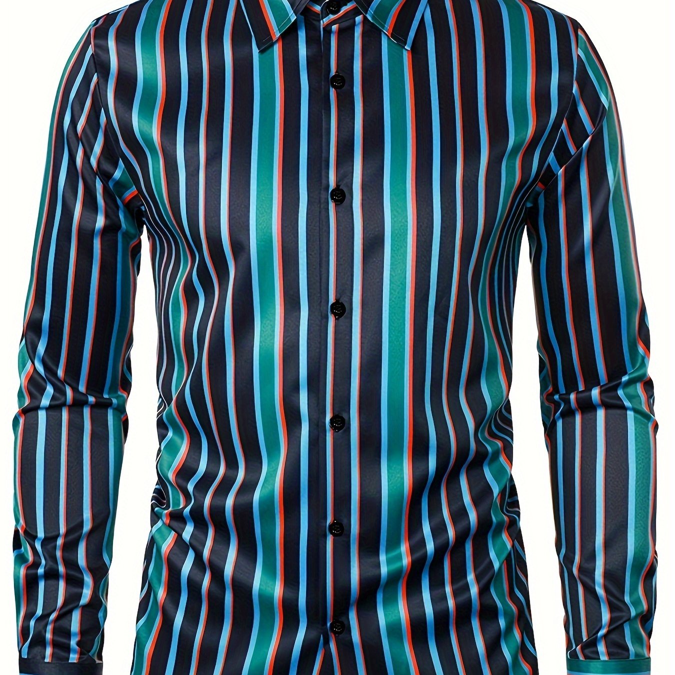 White Smoke Men'S Casual Long-Sleeve Print Shirt, Stylish Classic Striped Top