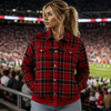 Ohio State - Buckeyes Plaid Jacket – Red Black Game Day Streetwear for Football Fans