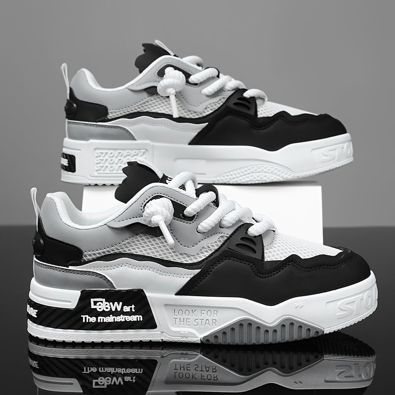 Light Slate Gray Men's Breathable Sneakers for Outdoor Skateboarding, Suitable for All-Season Casual Sports, Fitness Training, Soft-Soled Comfortable Men's Shoes