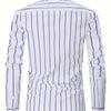 White Smoke Men'S Long-Sleeve Striped Woven Dress Shirt Made of Pure