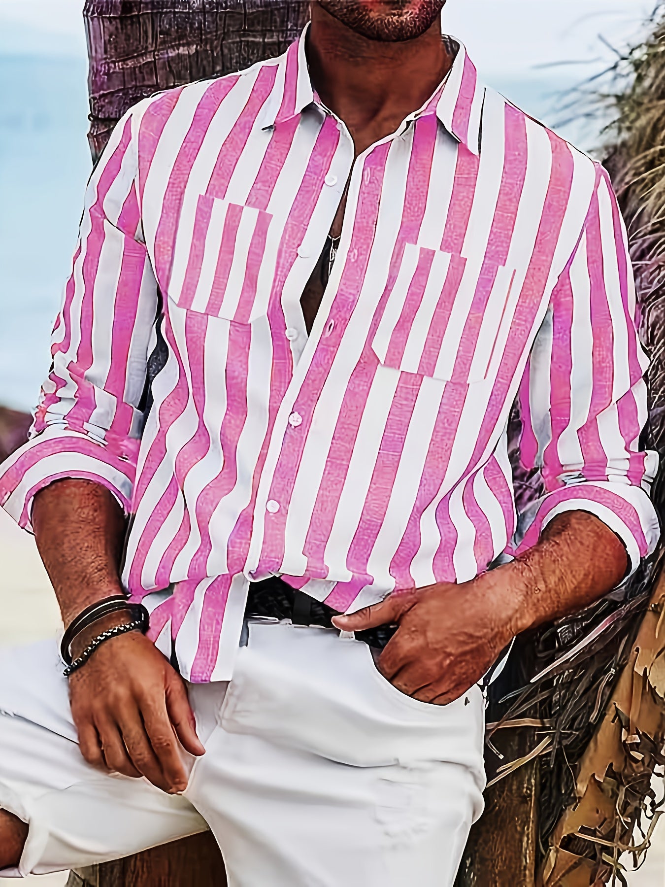 Light Gray A Classic Long-Sleeve Shirt for Men Featuring a Button-Up Style, Perfect for Both Formal And Casual Occasions Such As Business Meetings, Weddings, Vacations, And Everyday Wear. This Multifunctional Garment Makes an Excellent