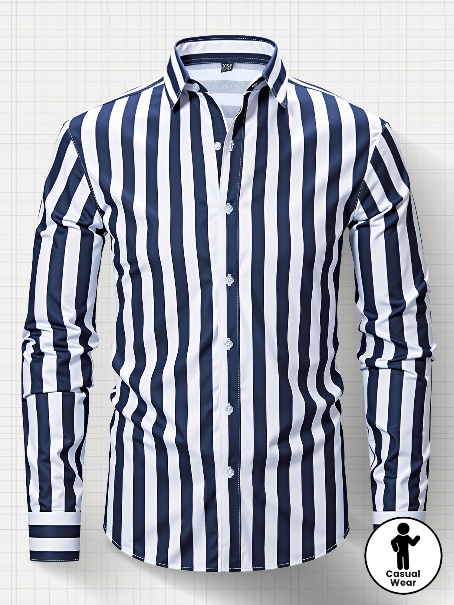 Lavender New Men's Formal Long Sleeve Thick Stripe Shirt, Easy Care, Versatile Business Casual Professional Shirt, Holiday Gift