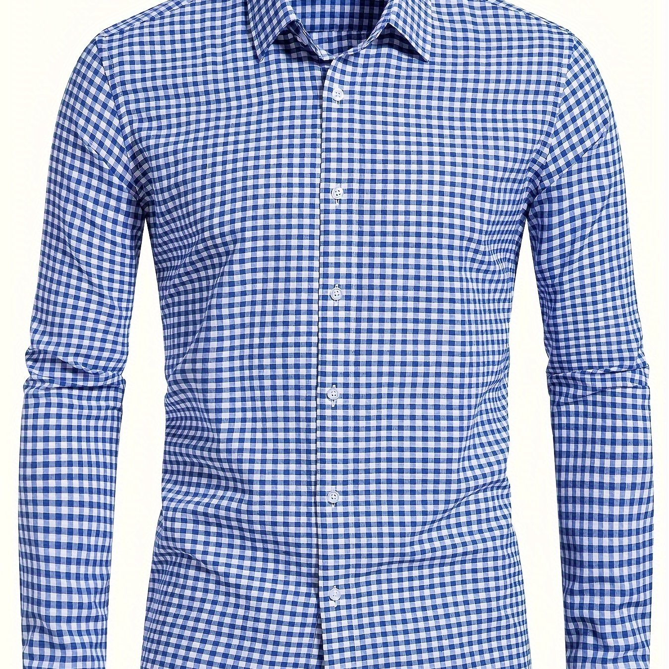 Medium Purple Men's Plaid Button- Shirt, Regular Fit, Long Sleeve, Casual Business Shirt
