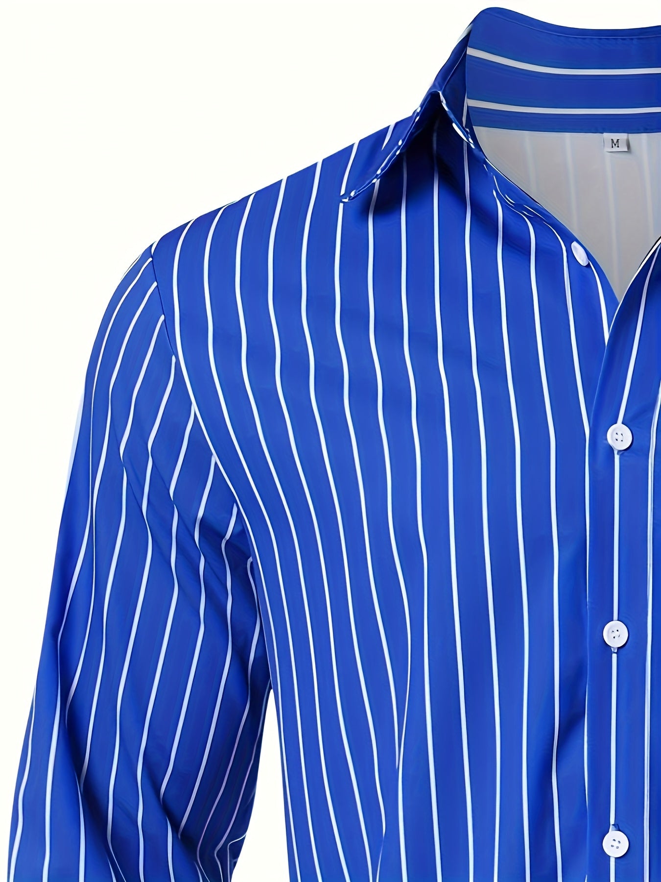 Men's Long-sleeve Shirt with Classic Cut Green Striped Business Shirt, Suitable for Men - Adults - Unisex - - Couples - Casual - Outdoor - Streetwear - Youth = Versatile for Business Casual, Machine Washable, Year-round Wear