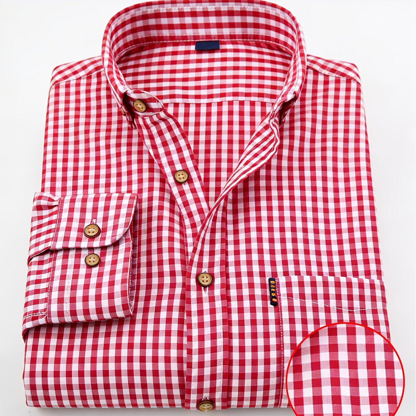 White Smoke 1pc Men'S Casual Plaid Shirt | Long Sleeve, Non-Stretch Fabric, Single Breasted, Left Chest Pocket, Ideal for Daily Commute and Business Casual Occasions