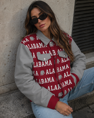 Alabama Crimson Tide Game Day Varsity Jacket – Stylish Crimson Football Streetwear