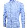 White Smoke Kingstiger Men's casual slim cotton plaid shirt, Casual Breathable Lapel Button Up Long Sleeve Shirt Top for City Walk Street Hanging Outdoor Activities