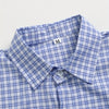 Dark Gray Plaid Casual Turn- Collar Shirt