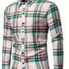 White Smoke Men's Business Casual Long Sleeve Shirt, Plaid Shirt for Men