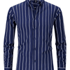 White Smoke Men'S Long-Sleeve Striped Woven Dress Shirt Made of Pure