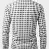 Lavender 1pc Printed Plaid Long-sleeve Shirt with Lapel and Button-up Cardigan Style Casual Shirt