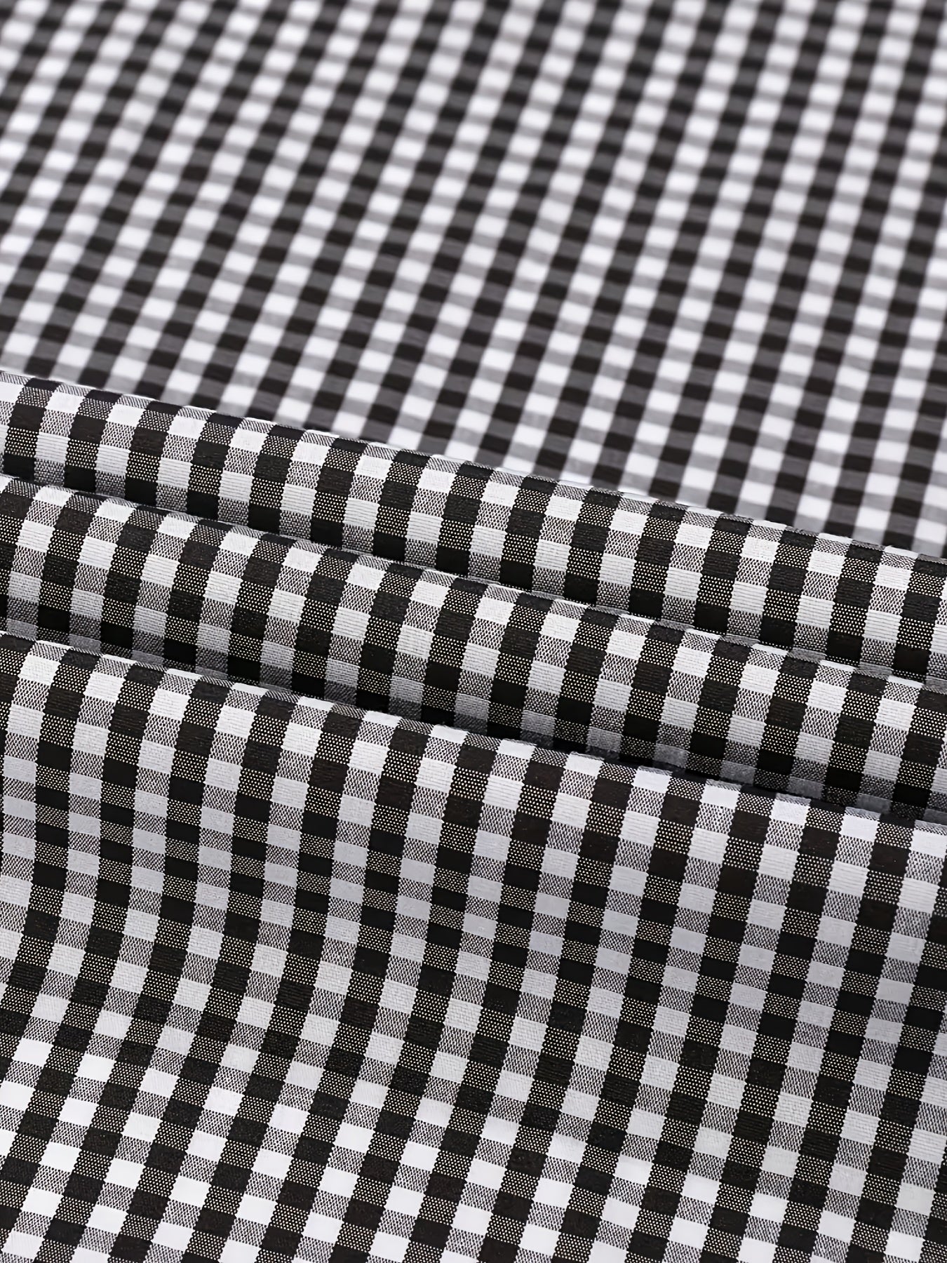 2025 New Cross-Border Spring And Summer Slim-Fit Black And White Checkered Formal Long-Sleeve Shirt for Men