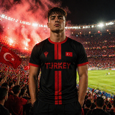 Summer New Turkey Football T-shirt  Breathable Quick-dry Soccer Jersey Turkish Flag Printed Men's Short-sleeved Tee Beachwear