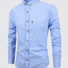 Light Steel Blue 1pc Men'S Casual Plaid Shirt | Long Sleeve, Non-Stretch Fabric, Single Breasted, Left Chest Pocket, Ideal for Daily Commute and Business Casual Occasions