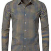 Dim Gray Men's Plaid Button- Shirt, Regular Fit, Long Sleeve, Casual Business Shirt