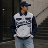 Kansas City MO Varsity Jacket – Retro Streetwear Baseball Style Jacket for Men and Women