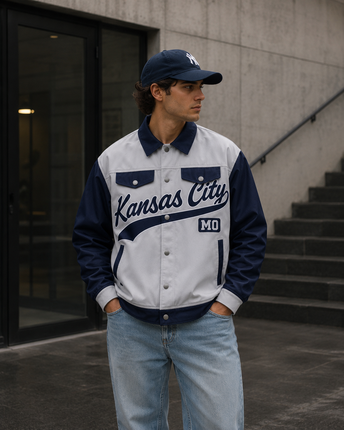 Kansas City MO Varsity Jacket – Retro Streetwear Baseball Style Jacket for Men and Women streetwear fashion product image 3