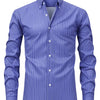 White Smoke Men's Fashion Casual Digital Stripe Long-Sleeve Shirt, Stretch Wrinkle-Resistant Premium Versatile Lightweight Date Shirt