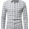 White Smoke Color-Woven Long-Sleeve Shirt