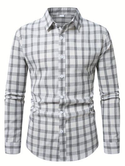 White Smoke Color-Woven Long-Sleeve Shirt