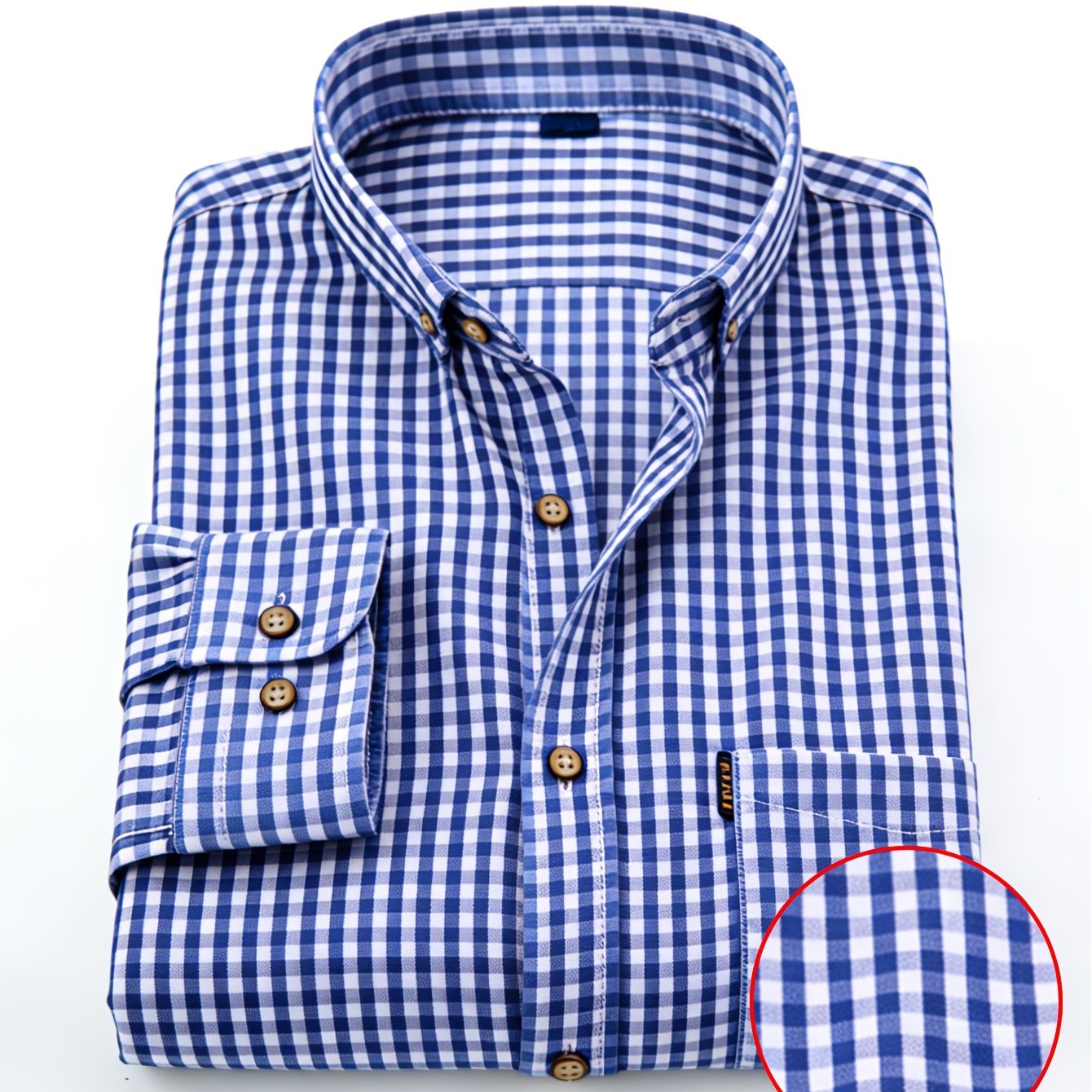 White Smoke 1pc Men'S Casual Plaid Shirt | Long Sleeve, Non-Stretch Fabric, Single Breasted, Left Chest Pocket, Ideal for Daily Commute and Business Casual Occasions